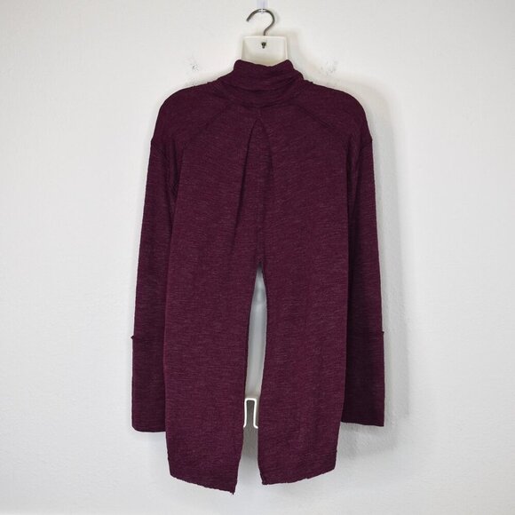 We The Free Mock Neck Top Sz S Slit Back Relaxed Fit Baselayer Boho Langelook - Picture 8 of 16